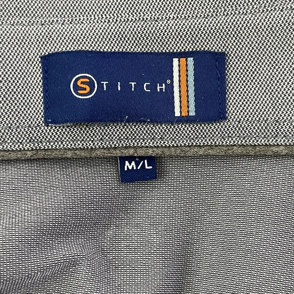 Stitch Vintage Lot Of 2 Polo Shirts Men’s M/L Gray Stripe Golf Stretch - Picture 14 of 16